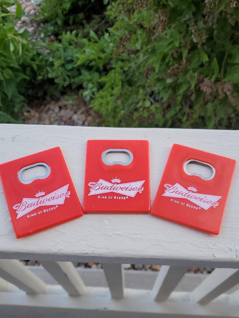Budweiser Red Plastic Bottle Opener Trio